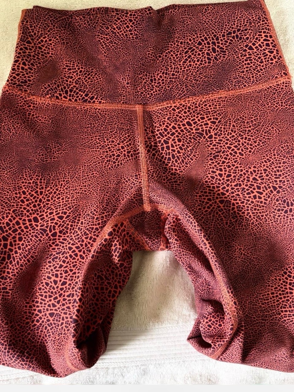 Lululemon Women’s High-Waist Rust Printed Athletic Shorts